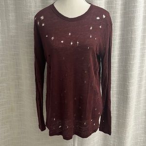 Iro long sleeve distressed top size XS